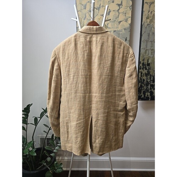 BROOKS BROTHERS Vintage 42R 100% Linen Window Check Blazer Sport Coat Jacket - Picture 6 of 10